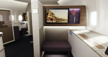 The Thai Airways International (THAI) revamped Boeing 747-400 first class cabin
