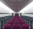 The spacious Airbus A350 cabin is a rival to the Boeing 787 Dreamliner