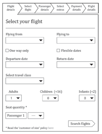 Figure 18 – Seat quantity and COS policy link in ‘flight details’ section