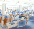Tangerine concept for British Airways (BA) Lounge in the Sky business class