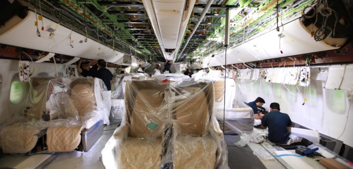 Emirates Engineering reconfigures second Boeing 777-200LR aircraft