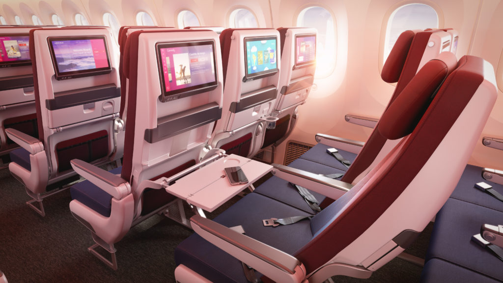 The economy cabin features Recaro seats
