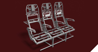 The aluminum primary structure of the Quadra seat