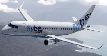 a flybe Embraer e175 aircraft in flight