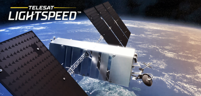 A Telesat Lightspeed Satellite orbiting in space