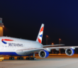 A British Airways A380 parked on the tarmac outside the Lufthansa Technik Philippines facility in Manila
