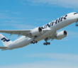 A Finnair Airbus A350 XWB plane taking off