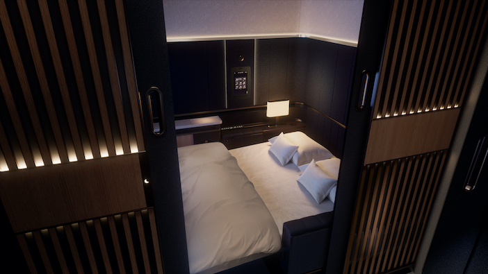 The double bed in Lufthansa Allegris First Class Suite Plus