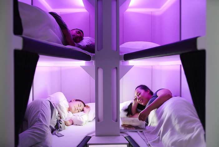 Air New Zealand's Skynest economy class bunks