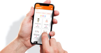 Passengers can now access entertainment onboard easyJet flights a mobile phone being used to access easyjet's wi-fi service