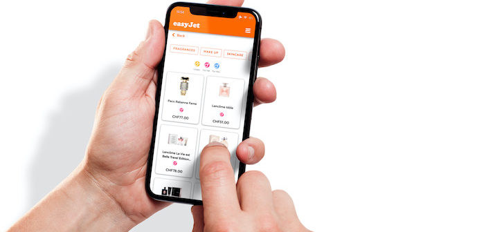 a mobile phone being used to access easyjet's wi-fi service