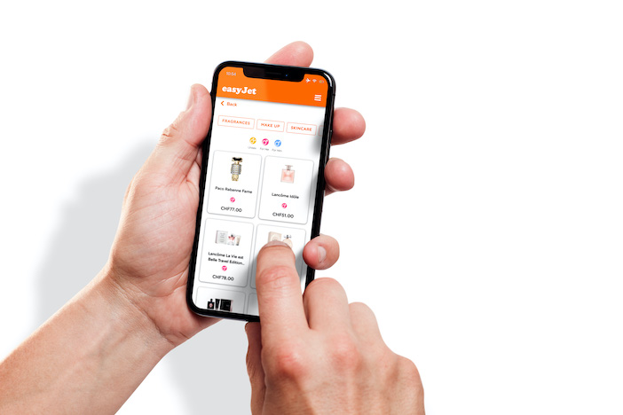 a mobile phone being used to access easyjet's wi-fi service