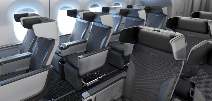 the PL3810 seats arranged in an aircraft cabin